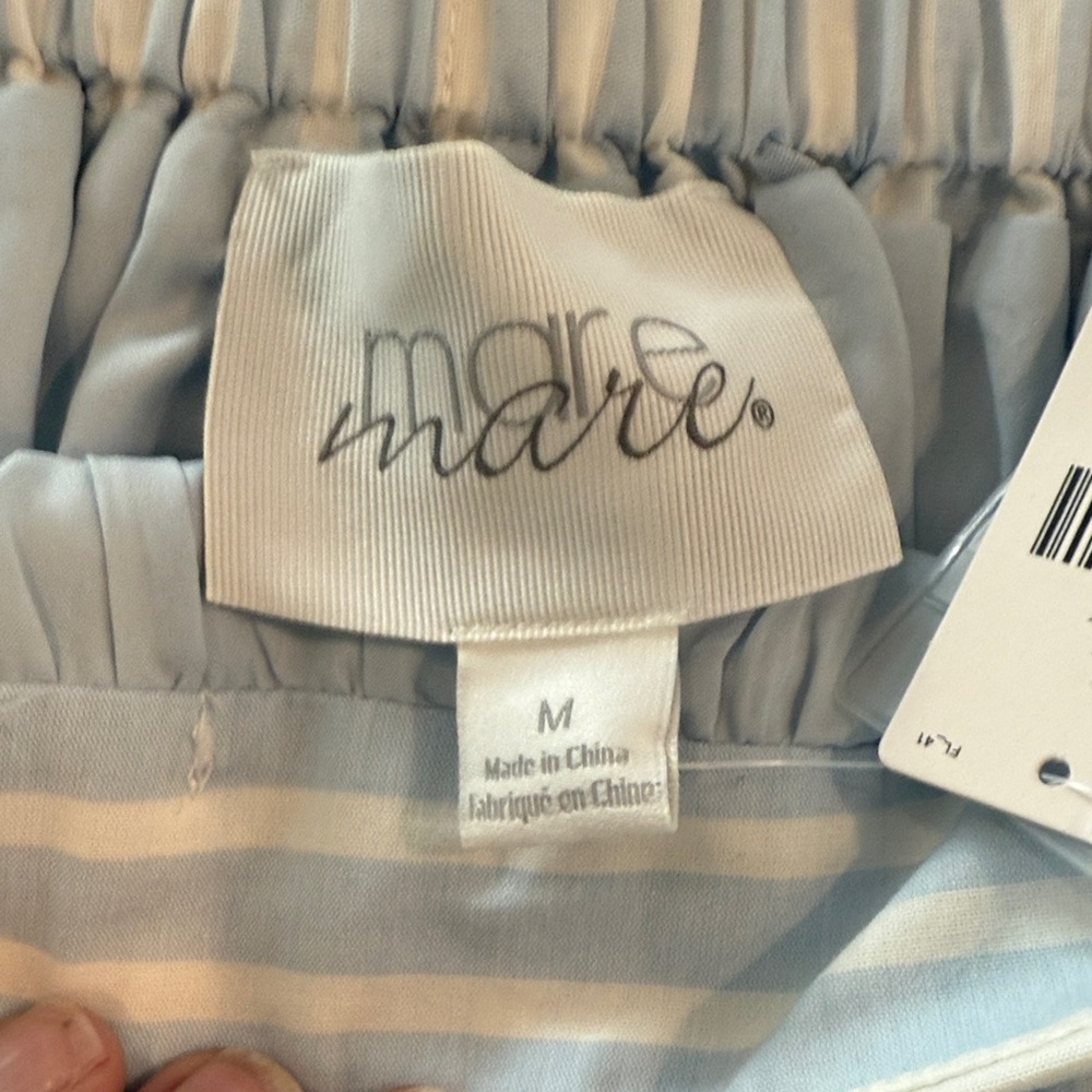 Sky Blue Striped A-Line Skirt - Picture 6 of 6